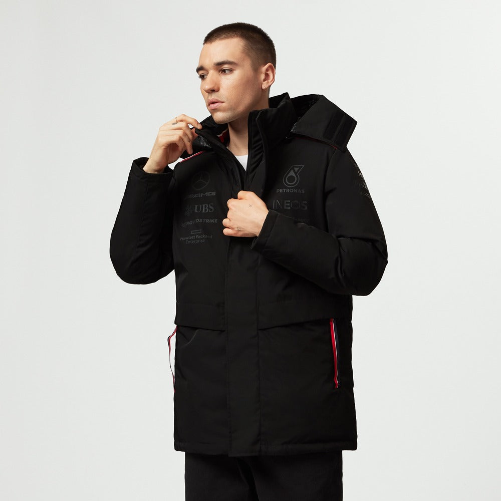 Mercedes AMG Petronas F1 2023 Team Winter Coat Mens - Black