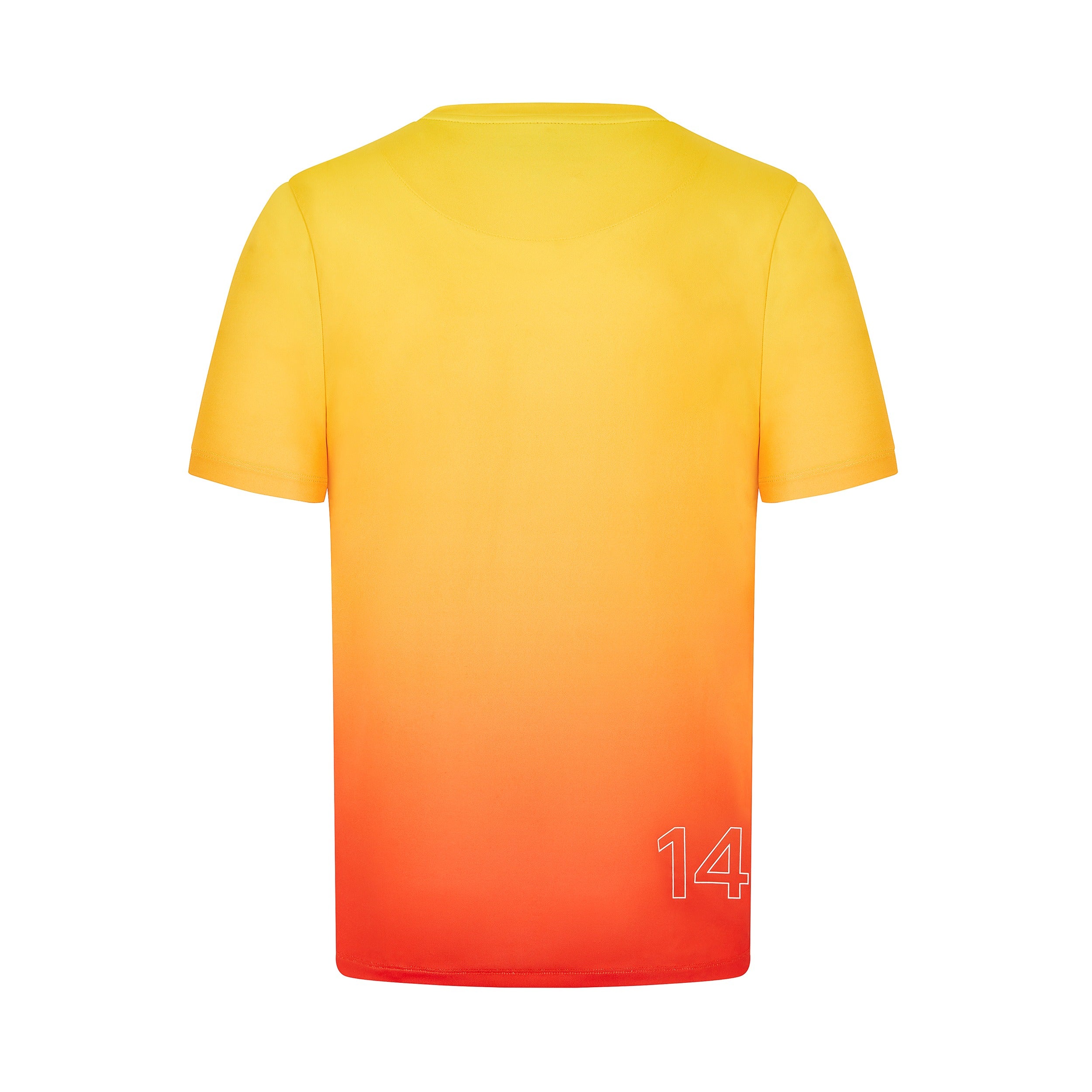 Aston Martin F1 Team 2024 Special Edition Fernando Alonso Barcelona GP Graphic Tee - Sunrise Orange
