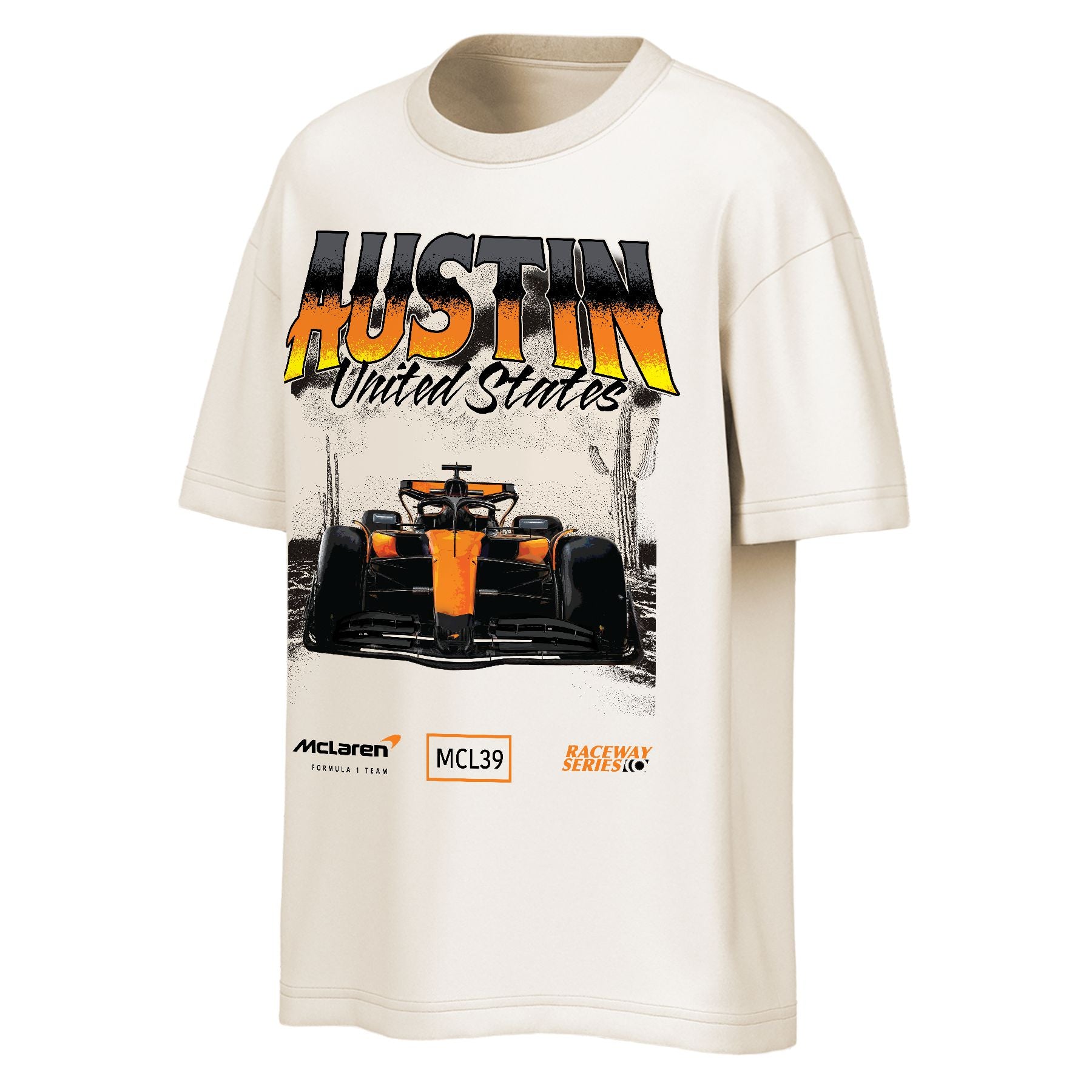 McLaren Racing F1 Raceway Series Austin Short Sleeve Heavyweight Tee Mens - Bone