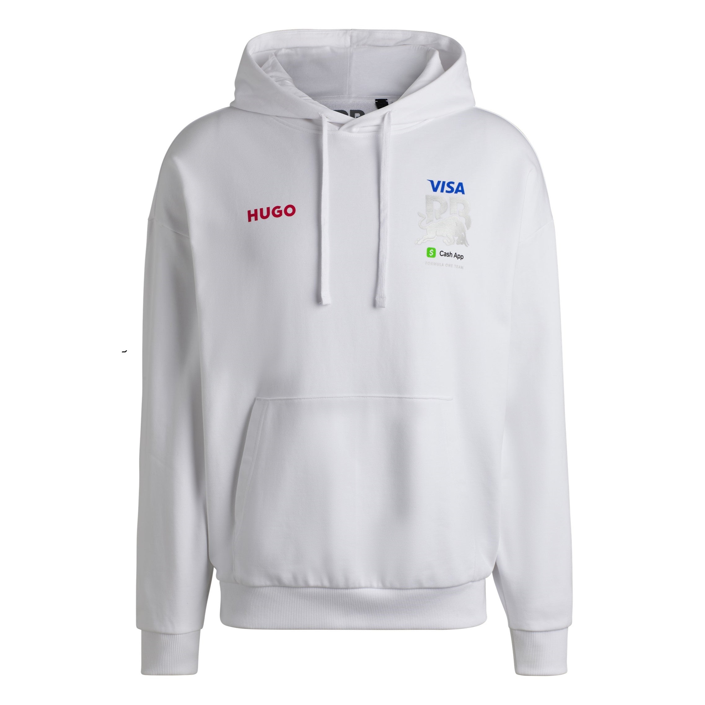 Visa Cash App RB F1 Hugo Big Logo Hoodie Unisex - White