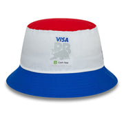 Visa Cash App RB F1 Block Tapered Bucket Hat Adults - White/Bright Blue/Front Door Red
