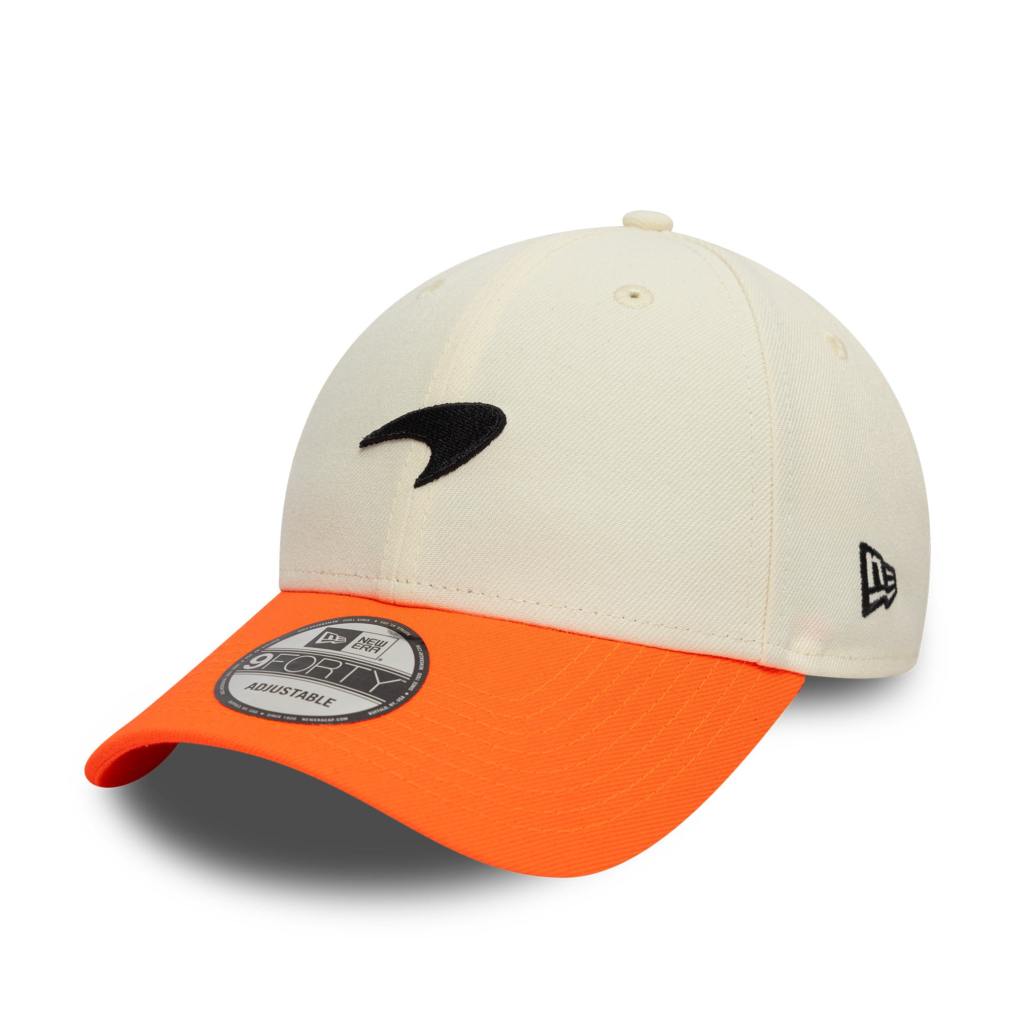 McLaren Racing F1 Contrast Visor 9Forty Cap Adults - Off White/Bright Orange