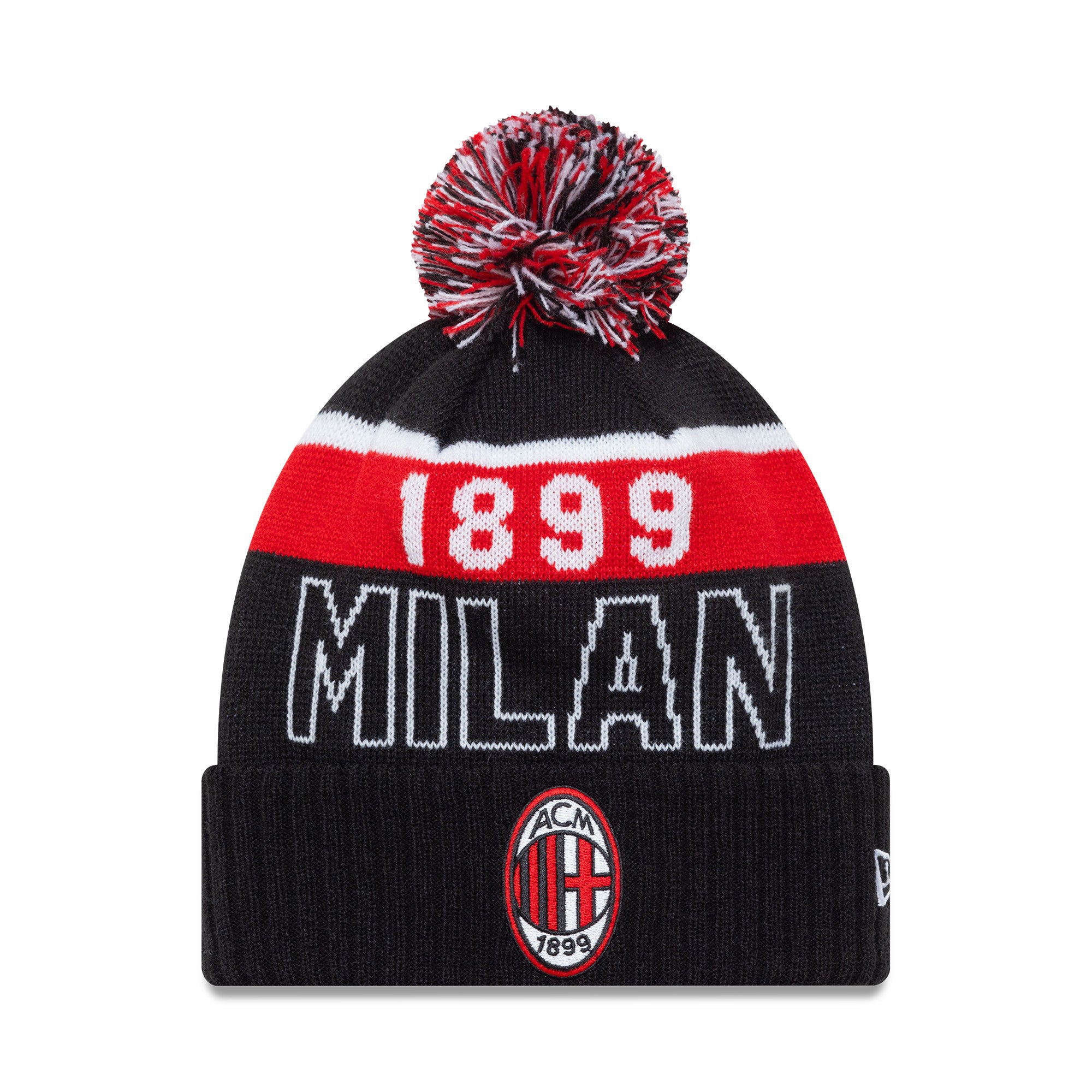 AC Milan Fa25 Sport Beanie Adults - Black/Scarlet