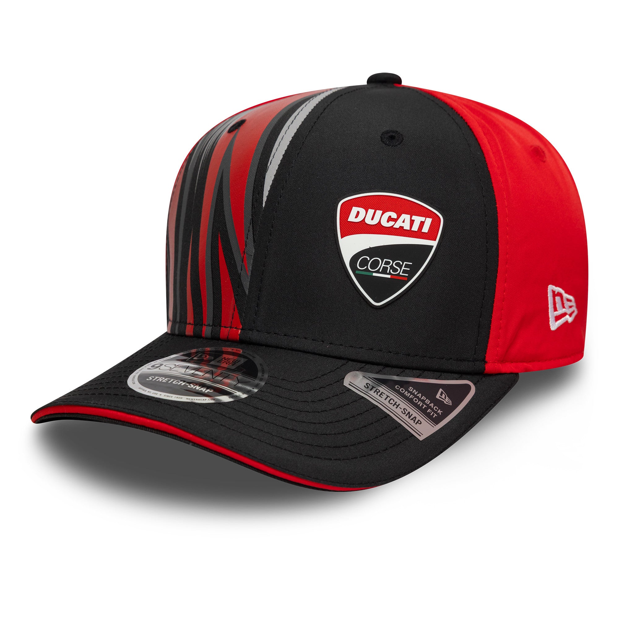 Ducati Print 9Seventy Cap Stretch Snap Adults - Black