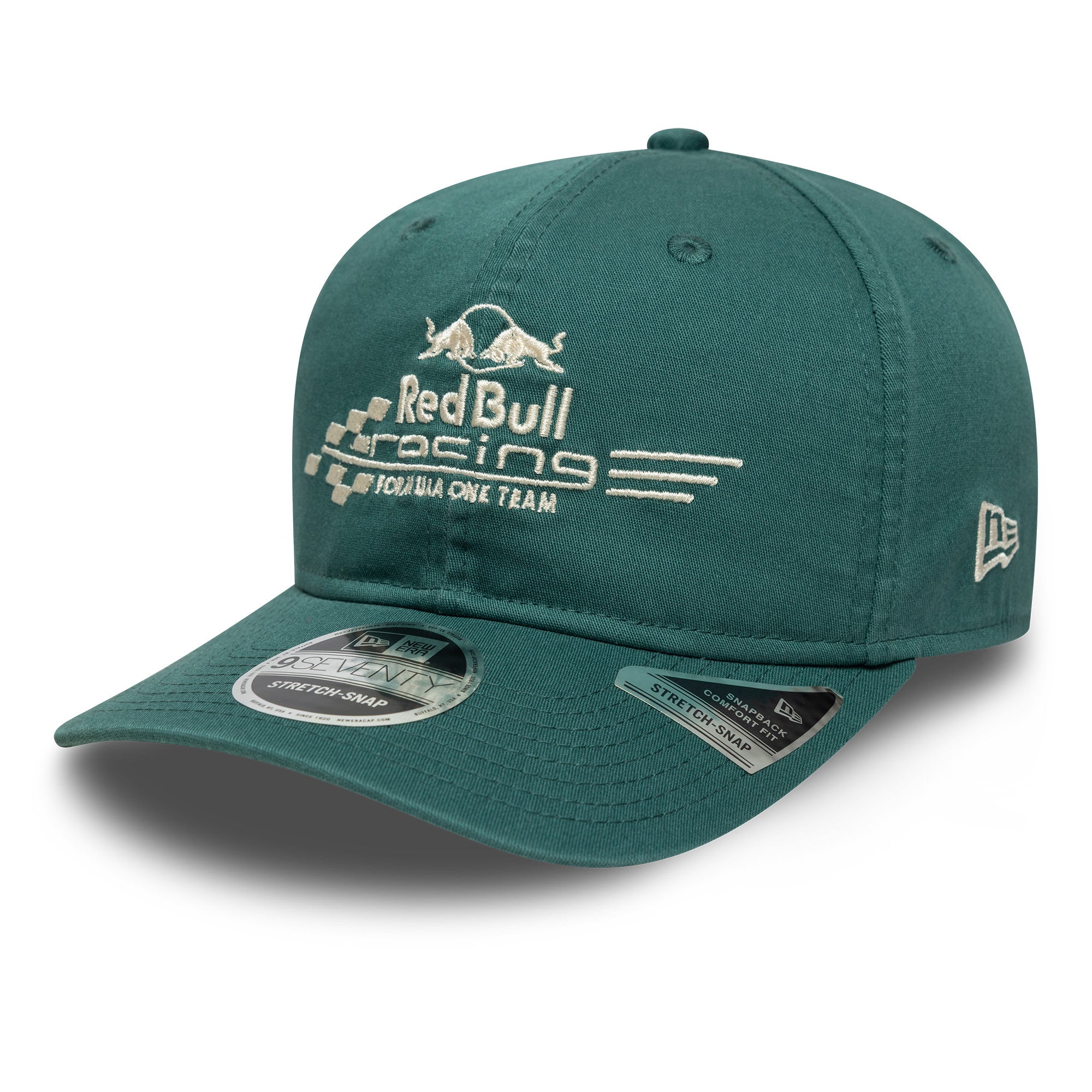 Red Bull Racing F1 Washed 9Seventy Cap Stretch Snap Adults - Dark Green