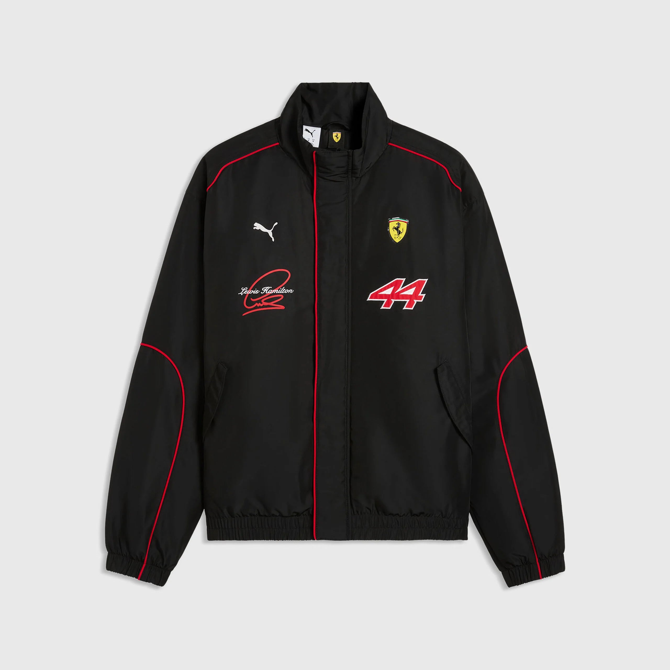 Scuderia Ferrari F1 Driver Lewis Hamilton Racing Jacket Mens - Black
