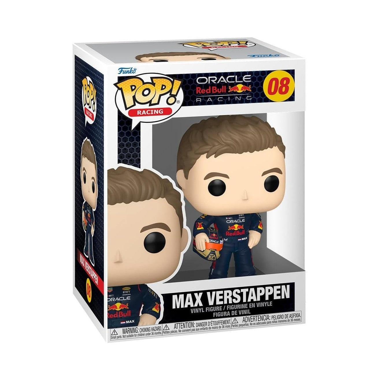 Funko Pop! #8 Red Bull Racing Max Verstappen With Helmet Mini Figure - Navy