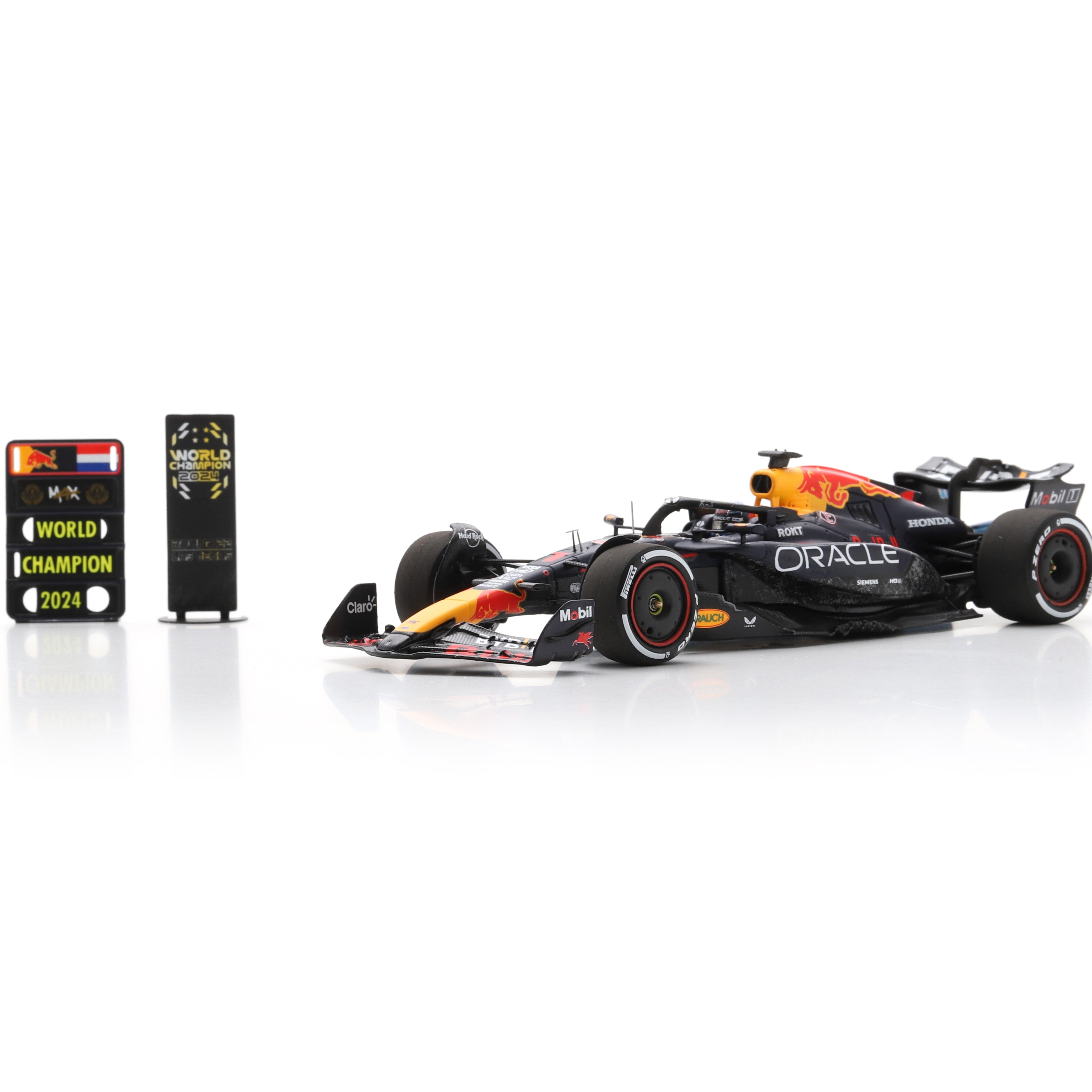 Spark Special Edition Oracle Red Bull Racing F1 Team RB20 Max Verstappen 1 2024 F1 Drivers Championship Winner Car Adults - Navy - 1:43 Scale